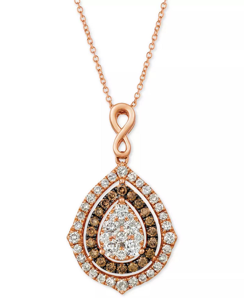 [14K, 1-5/8 Ct. T.W.] Gold Nude Diamondsâ® & Chocolate Diamondsâ® Fancy Necklace