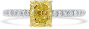 Natural Real Rare Classic Fancy Yellow Diamond Ring