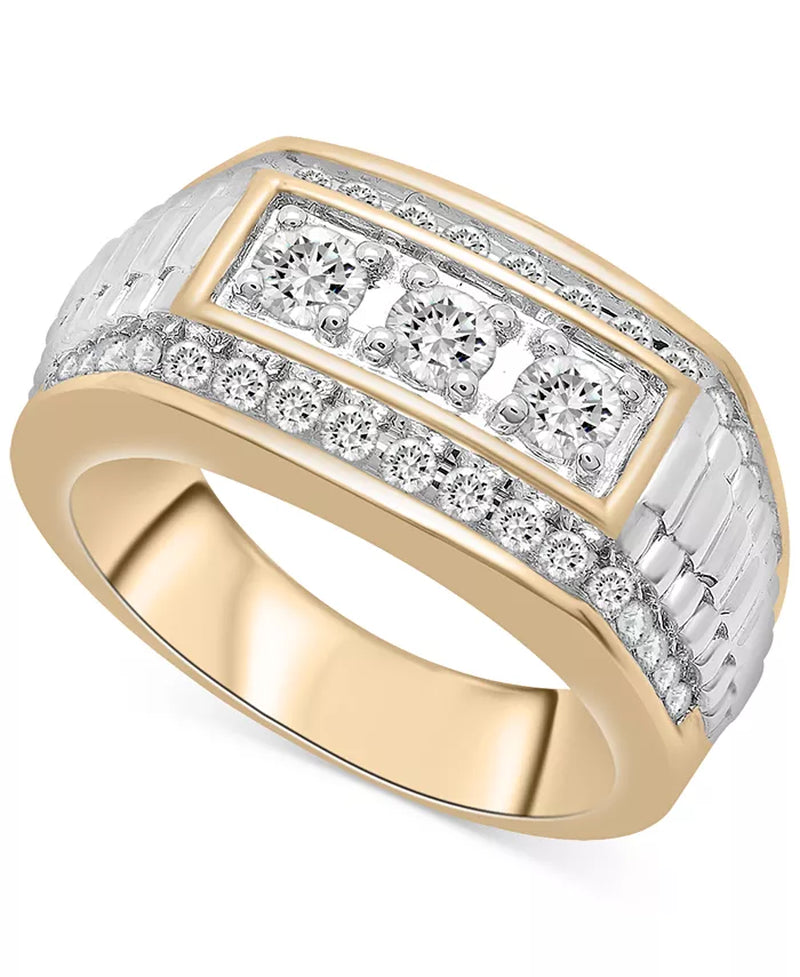 Men'S Diamond Two-Tone Statement Ring (1 Ct. T.W.) in 10K Gold