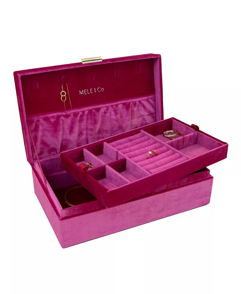 Elegant Velvet Magenta Jewelry Case