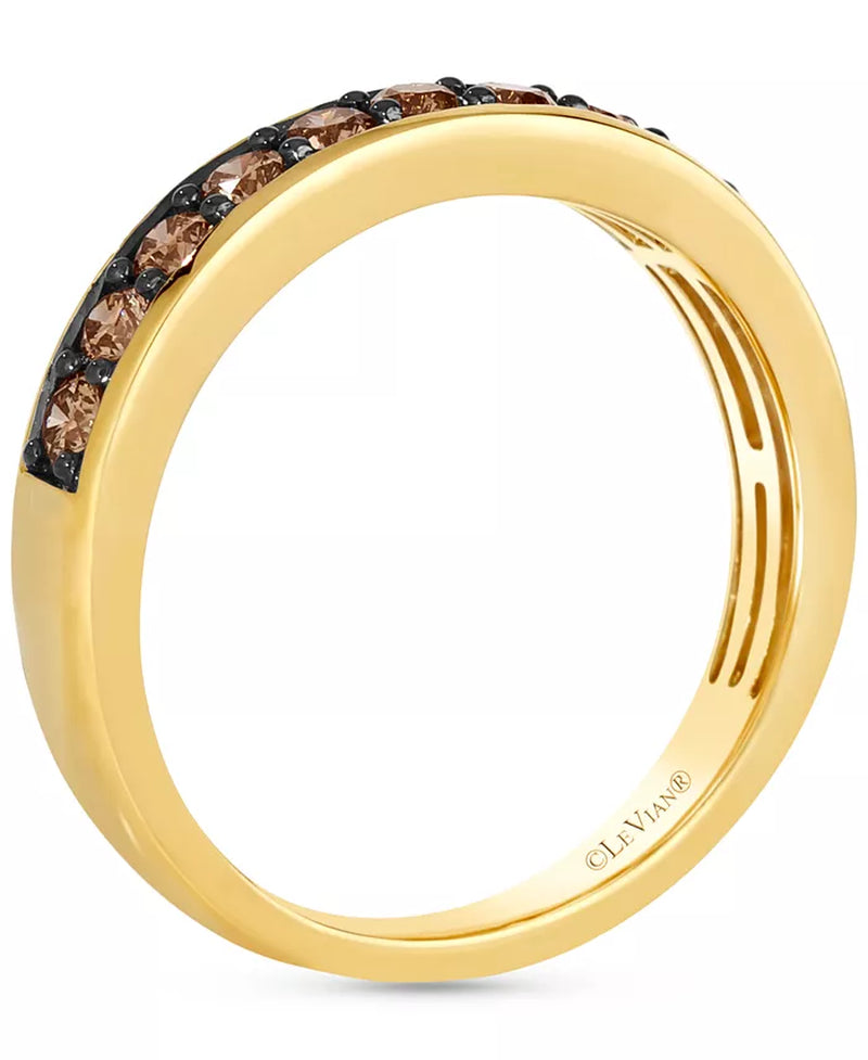 [14K, 7/8 Ct. T.W.] Men's Gold Chocolatierâ® Chocolate Diamond Band