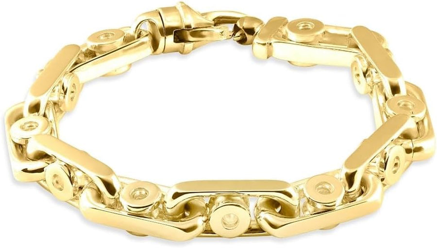 [14K] Gold Mens (178Gram) or Platinum (334Gram) 12Mm 8.5" Link Bracelet 