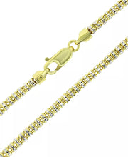 [10K ]Two-Tone Gold Ice Link 16" Chain Necklace