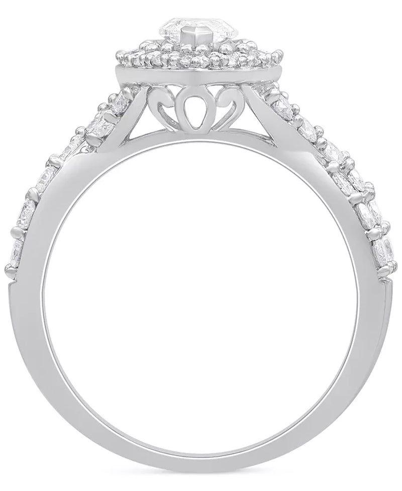 [14K, 2 Ct. T.W.] White Gold Diamond Marquise Bridal Set