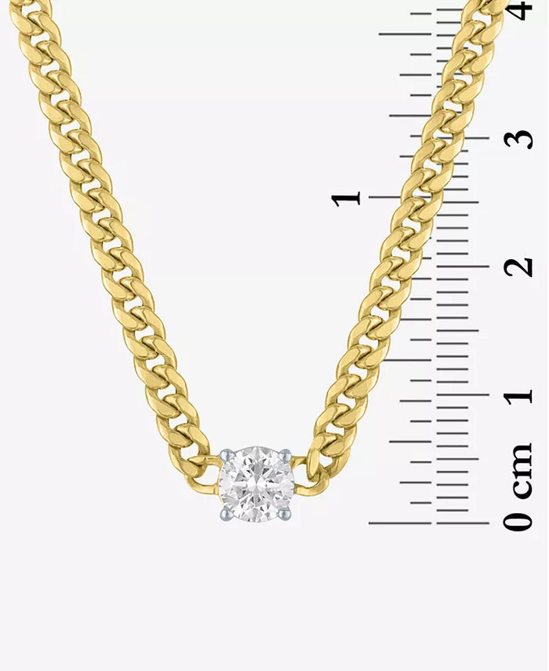 [14K, 1/2 Ct. T.W.] Gold-Plated Sterling Silver Lab-Grown Diamond Necklace