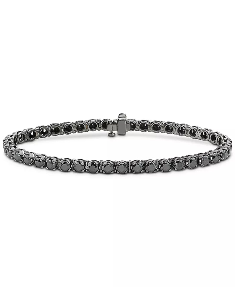 [10 Ct. T.W.] Men's Black Diamond Tennis Bracelet