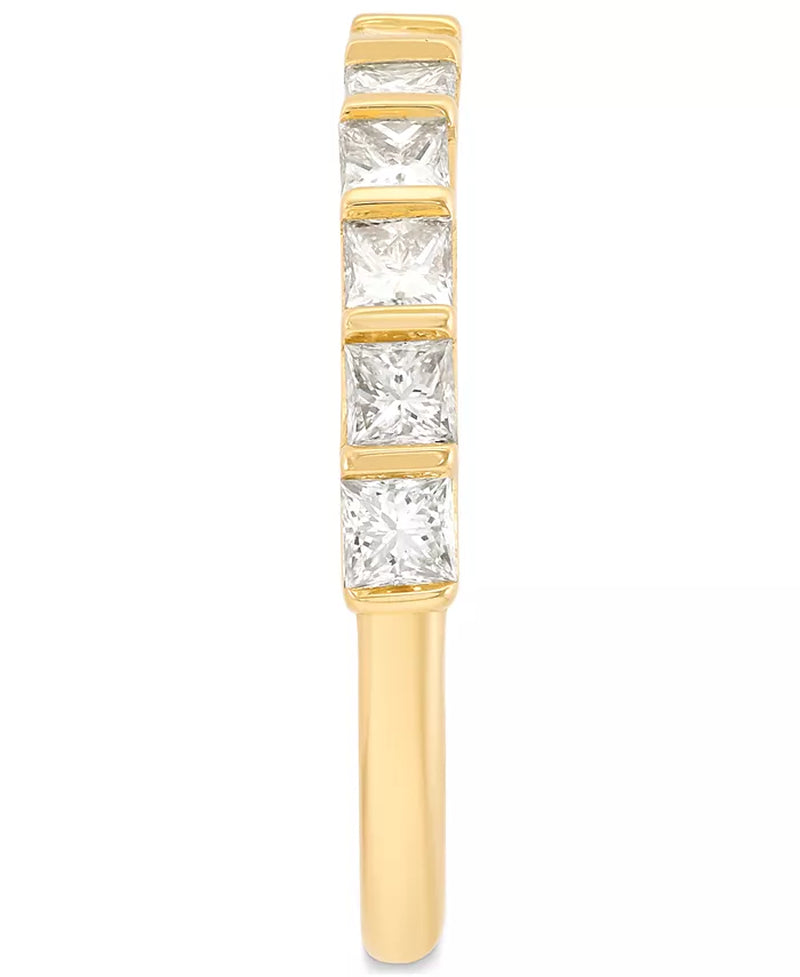 [14K, 1 Ct. T.W.] Gold Diamond Princess Ten Stone Band