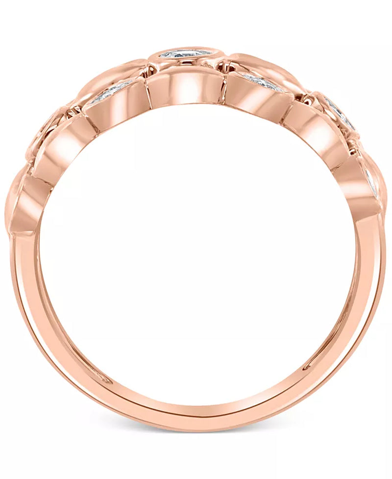 [14K, (1/4 Ct. T.W.] Rose Gold] EFFYÂ® Diamond Bezel Openwork Ring