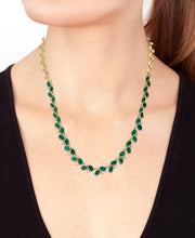 [14K] Gold Emerald (13-1/5 Ct. T.W.) & Diamond (1 Ct. T.W.) Vine 18" Collar Necklace