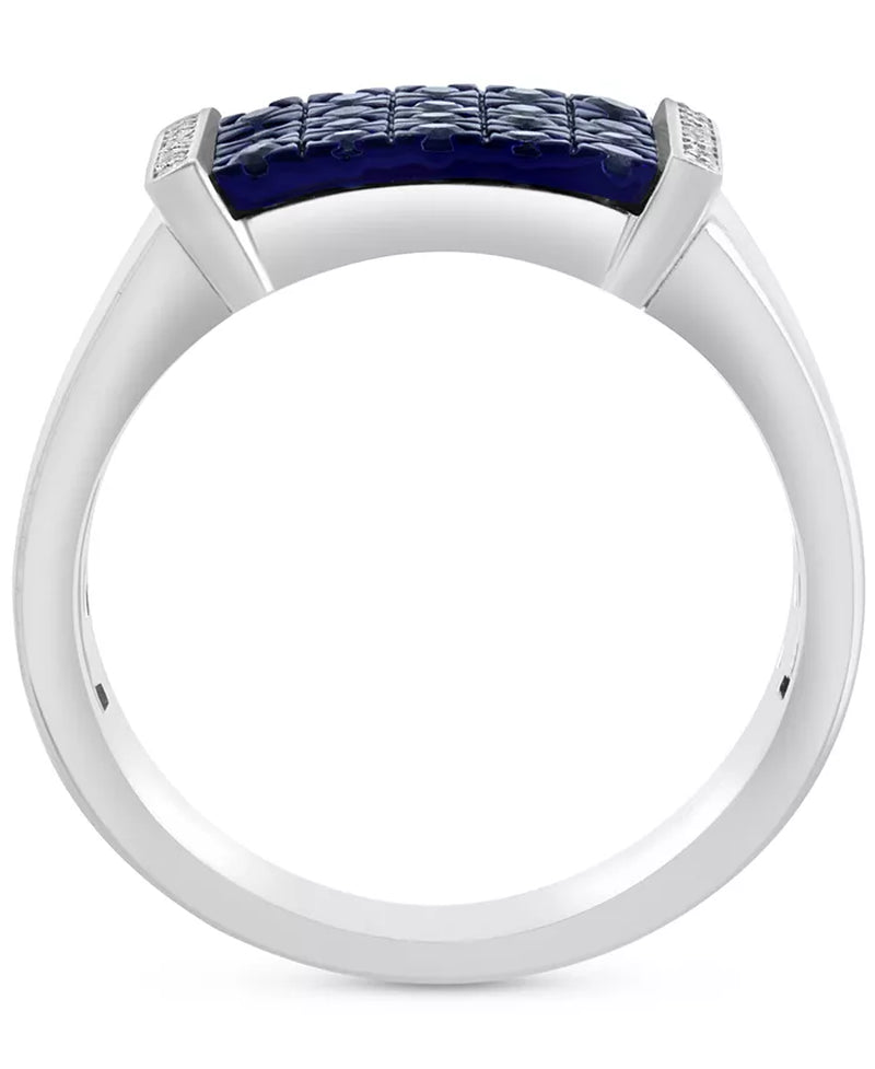 EFFY® Men'S Sapphire (7/8 Ct. T.W.) & Diamond Accent Ring in Sterling Silver