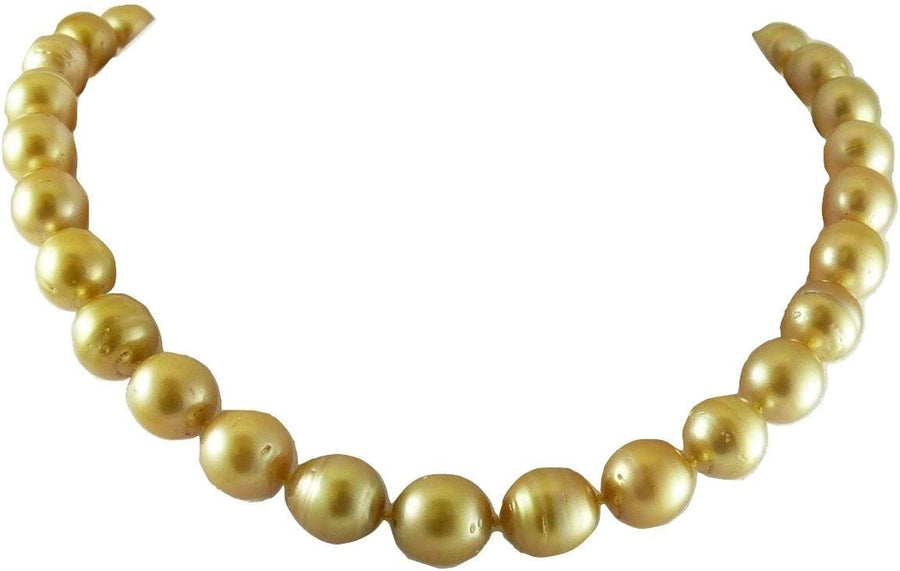 [14K] Yellow Gold South Sea Golden Baroque Pearl Necklace