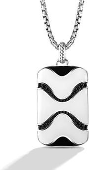 [1/2 Ct.Tw.] Star Wars™ Fine Jewelry Collection Stormtrooper Pendant Black Diamonds and Ceramic Silver