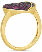 [14K] Gold GODIVA X â® Passion Ruby (3/4 Ct. T.W.) & Chocolate Diamond (1/10 Ct. T.W.) Heart Ring