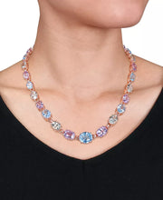 [18K] Rose Gold Sterling SilverBlue Topaz (29-7/8 Ct. T.W.), Pink Amethyst (20-3/4 Ct. T.W), Prasiolite (18-1/3 Ct. T.W.) Necklace