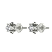 [14K, 0.30 Ct] Solitaire Studs Natural Diamond With Six Prong