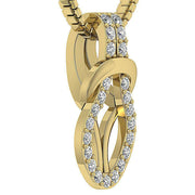 [14K, 0.25 Ct ] Solid Yellow Gold Knot Pendant Necklace Round Diamond