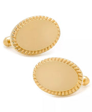 Golden Rope Border Oval Engravable Cufflinks