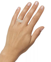 [14K, 1 Ct. T.W.] Two-Tone Gold Diamond Three Row Band