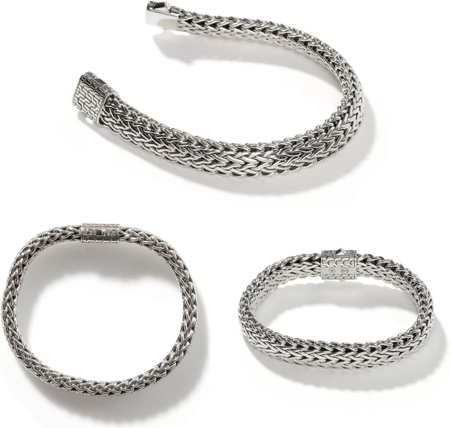 Sterling Silver Icon Collection 10.5 MM Classic Chain Pusher Clasp Bracelet