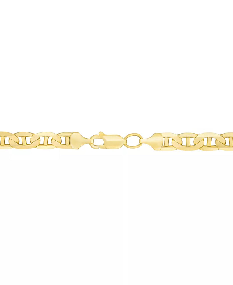 [10K, 5-5/8Mm] Gold Men's Solid Mariner Chain Bracelet