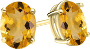 [14K] Yellow Gold Oval Cut Solitaire Stud Earrings