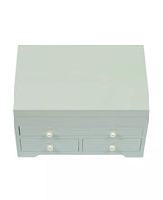 High Gloss Wooden Jewelry Box in Seafoam Finish