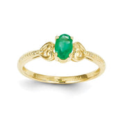 10K Emerald Diamond Ring