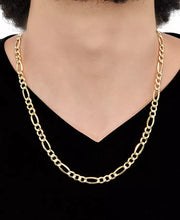 [10K] Gold Men's Figaro Link Chain Necklace