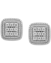 [1/10 Ct. T.W.] Sterling Silver Diamond Cluster Stud Earrings