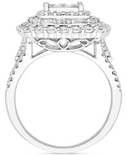 Diamond Square Shaped Halo Cluster Engagement Ring (2 Ct. T.W.) in 14K White Gold