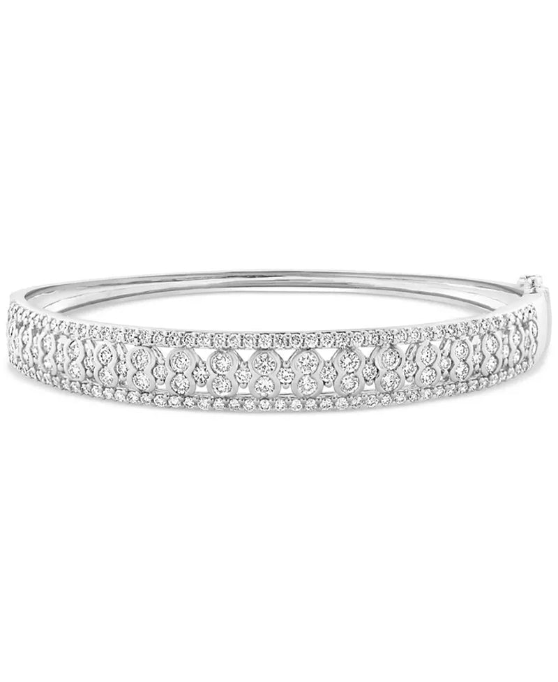 [3-1/20 Ct. T.W.] 14K White Gold EFFY® Diamond Openwork Bangle Bracelet