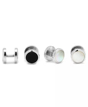 Mens Double Sided Beveled Cufflink Stud Set