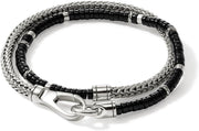 [4.5MM] Heishi Collection Wrap Bracelet,  Double Wrap Sterling Silver & Gemstone Beaded with Hook Clasp