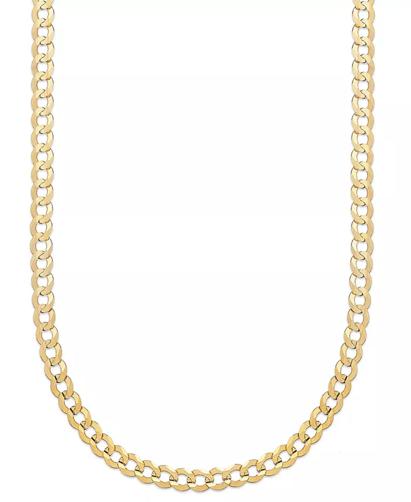 [14K] Solid Gold 22" Open Curb Men's Link Chain Necklace (5-3/4Mm)