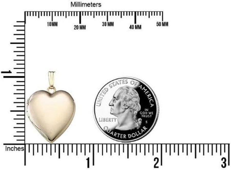 [14K] Solid Yellow Gold Sweetheart Locket - 3/4 Inch X 3/4 Inch