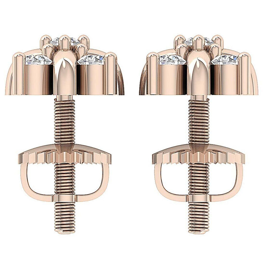 [14K, 0.30 Ct ] White Gold Genuine Diamond Fashion Studs Earrings