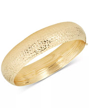 [14K] Gold Diamond-Cut Wide Bangle Bracelet