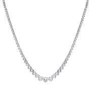 [ 14K, 10 Ct. T.W.] Yellow Gold Lab Grown Diamond Graduated 16-1/2" Collar Necklace