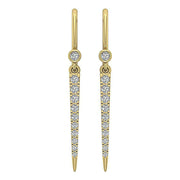 [14K, 0.30 Ct] White Gold Prong Bezel Chandelier Earrings With Round Diamonds