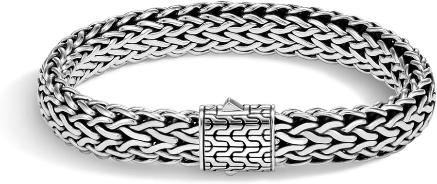 Sterling Silver Icon Collection 10.5 MM Classic Chain Pusher Clasp Bracelet