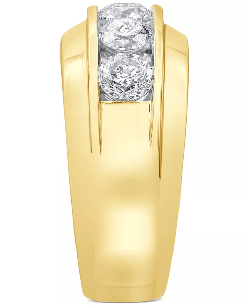 [10K, 3 Ct. T.W.] Gold Diamond Channel-Set Ring