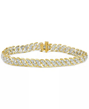 [4 Ct. T.W.] 10K Gold Diamond S Curve Link Bracelet