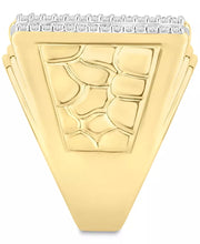 [10K, 7 Ct. T.W.] Gold Men's Diamond Vertical Cluster Ring