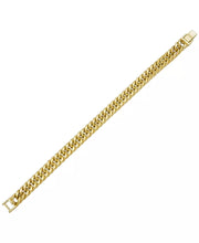 [10K Gold] Mens Double Curb Link Bracelet