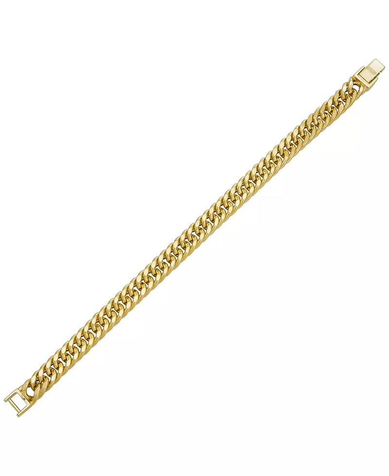 [10K Gold] Mens Double Curb Link Bracelet