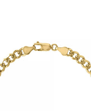 [14K, 2-3/8 Ct. T.W.] Gold-Plated Sterling Silver Men's Black Spinel Cluster Plate Link Bracelet