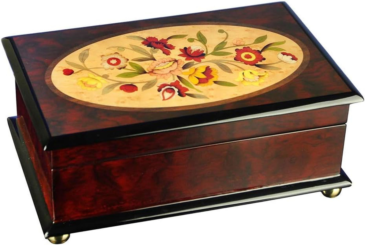 Thae Classic Floral Musical Wooden Jewelry Box