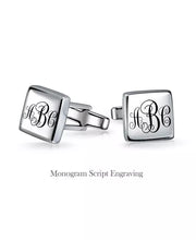 Engrave Ready Solid Flat Square Sterling Silver Cufflinks