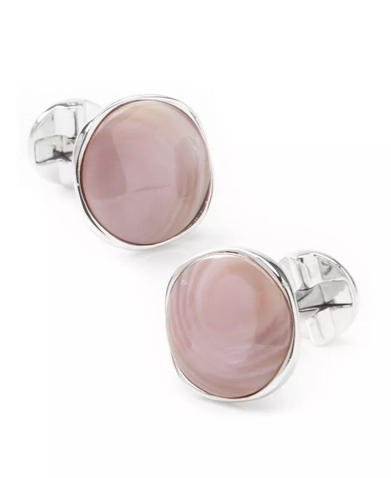 Men'S Sterling Silver Classic Formal Mother of Pearl Cufflink