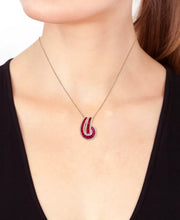 [14K] Rose Gold  Ruby (2-1/3 Ct. T.W.) & Diamond (5/8 Ct. T.W.) Swirl 18" Necklace